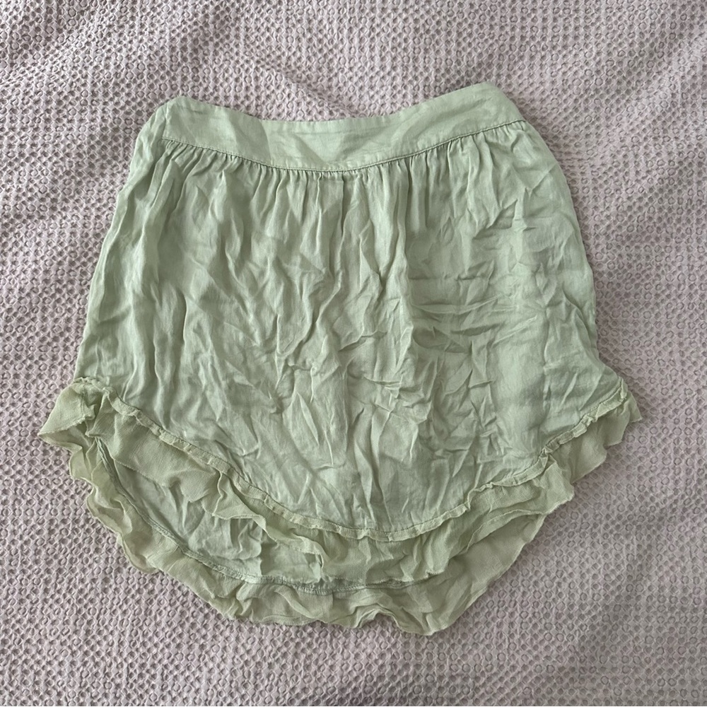 Free People Light Green Flowy Slip Skirt